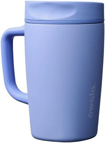 Miniatura 12 de Owala SmoothSip Slider - Vaso de café aislado de acero inoxidable, reutilizable, taza de café helado, taza de viaje para café caliente, sin BPA, 12