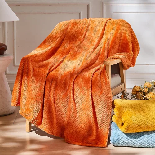 Miniatura 43 de NEWCOSPLAY Manta de Tiro Súper Suave Aqua Franela Sedosa Premium Fleece con Patrón de Hojas Ligera Manta de Cama para Uso en Todas las Estaciones