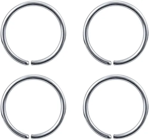 Miniatura 5 de Juego de 2 pares de anillos de nariz para cartílago de nariz, aretes pequeños para mujer, tragus, tabique, hélix, múltiples piercings finos