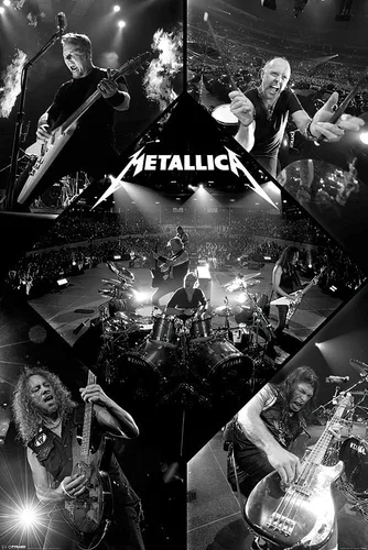 Miniatura 10 de POSTER STOP ONLINE Metallica - Póster musical impreso en vivo en blanco y negro (tamaño: 24 x 36 pulgadas) (póster laminado)