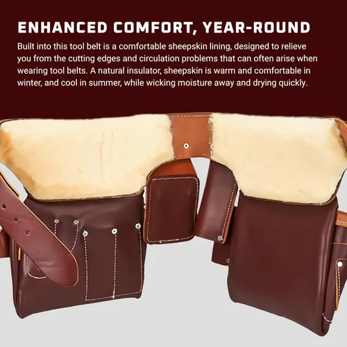 Miniatura 4 de Occidental Leather Pro Carpenter's - Conjunto de cinturón de herramientas de 5 bolsas, mediano, 22 bolsillos y portaherramientas, cuero de grano