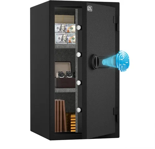 Miniatura 10 de TIGERKING Caja fuerte ignífuga, 1.8 pies cúbicos, caja de seguridad digital grande de acero con teclado de botón de código, resistente para el hogar