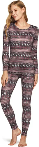 Miniatura 7 de TSLA Conjunto de ropa interior térmica para mujer, vellón suave, pantalones largos, primera capa cálida para invierno, parte superior e inferior