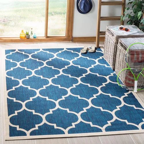 Miniatura 32 de SAFAVIEH Courtyard Collection - Alfombra decorativa de 2 x 3 pies 7 pulgadas, verde oscuro y beige, no desprende pelusa y de fácil cuidado