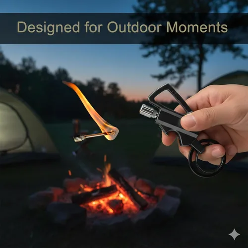 Miniatura 6 de Fósforo Permanente Encendedor Infinito con Llavero Multiherramienta Abrebotellas, Impermeable Reutilizable Resistente al Viento Iniciador de Fuego
