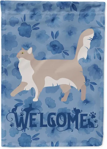 Miniatura 59 de Caroline's Treasures CK4813CHF - Bandera de bienvenida con gato abisinio azul, manga grande, para porche, para colgar en la pared, poliéster