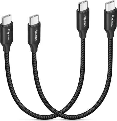Miniatura 8 de etguuds Cable USB C a USB C blanco de 1 pie, paquete de 2 cables USBC a USBC de 60 W, cable de carga tipo C a C, cable de carga rápida para iPhone