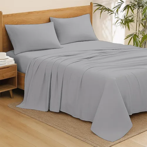Miniatura 72 de Shreem Linen Olympic - Juego de sábanas tamaño Queen de 66 x 80 pulgadas, 100% algodón egipcio, juego de ropa de cama de 4 piezas, se adapta a Azul