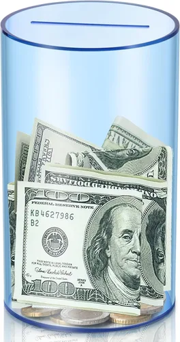 Miniatura 11 de hizgo Alcancía azul transparente para adultos y niños, tarro de ahorro de acrílico no penible, debe romperse para abrir, tamaño mediano