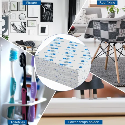 Miniatura 6 de 500 unidades de cinta de espuma de doble cara, almohadillas adhesivas cuadradas superadhesivas de doble cara para manualidades, cinta de montaje