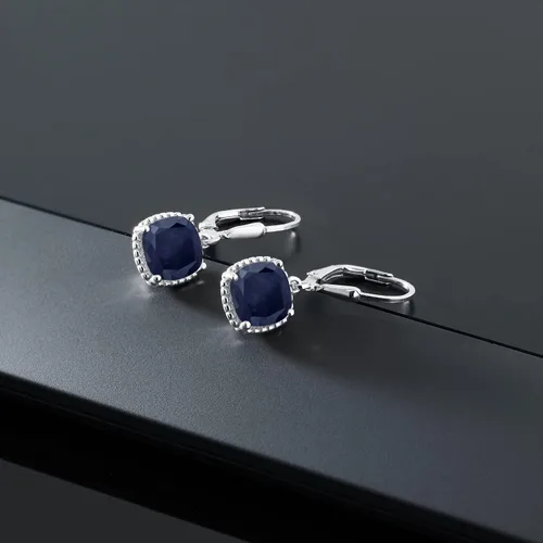 Miniatura 47 de Gem Stone King Aretes colgantes de plata de ley 925 de 0.315 pulgadas para mujer