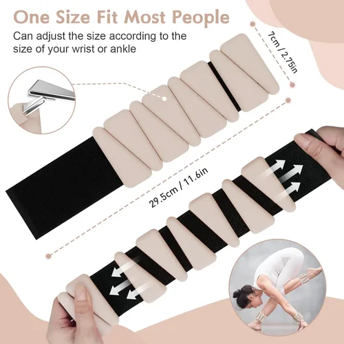 Miniatura 5 de Pesas de muñeca para mujer, pesas ajustables para tobillo de silicona, pesas de silicona para piernas y brazos, pesas para mujeres y hombres, pesas