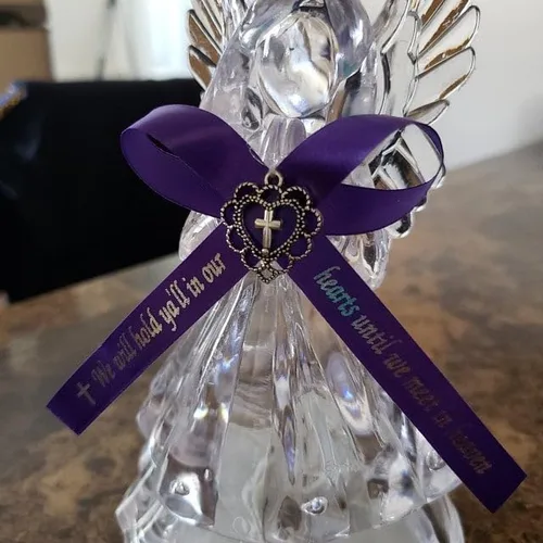 Miniatura 6 de 25 cintas personalizadas de servicio conmemorativo para celebración fúnebre de la vida, por encargo, conmemoración de conciencia, aniversario, cruz