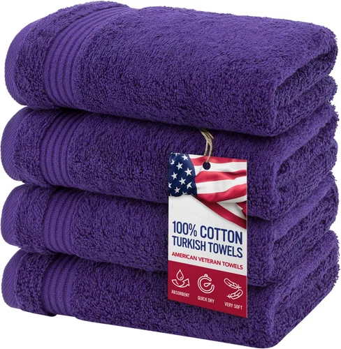 Miniatura 38 de Toalla American Veteran, Juego de Toallas de Mano para Baño de 4, 100% Conjunto de Toallas de Mano Turcas de Algodón, Toallas de Mano Suave