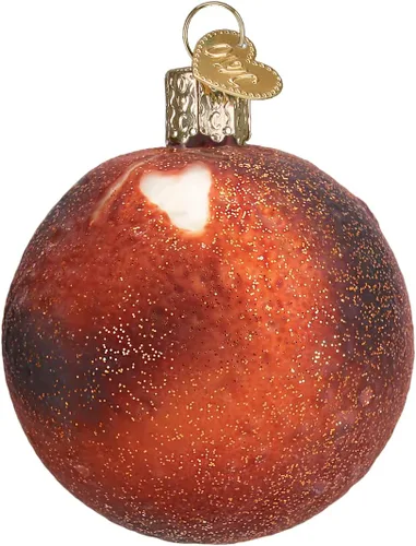 Old World Christmas - Adorno de vidrio soplado de Marte para árbol de Navidad, decoración de vacaciones hecha a mano, colección del espacio exterior