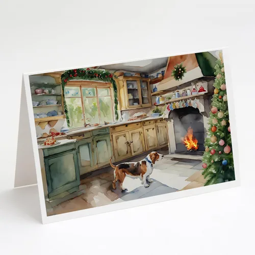Miniatura 153 de Caroline's Treasures DAC3884GCA7P Paquete de 8 tarjetas en blanco de Navidad con galletas de husky siberiano Tarjetas de felicitación con sobres