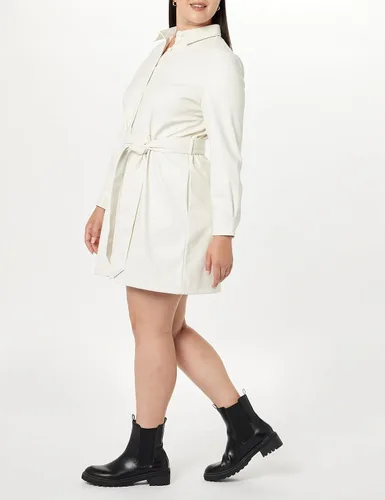 Miniatura 7 de The Drop Vestido camisero de cuero vegano Sam para mujer