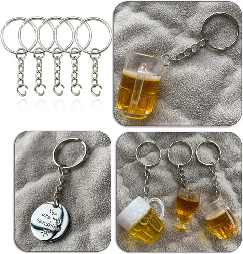 Miniatura 7 de Llavero con cadena y anillos abiertos de 1 pulgada, paquete de 50, 50pack