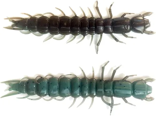 Miniatura 2 de Hellgrammite - Señuelo de pesca de plástico suave, cebo súper realista para lubina y trucha, 3.7 pulgadas, paquete de 8 Stone Cold