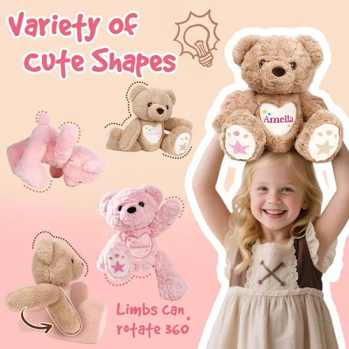 Miniatura 8 de Oso de peluche personalizado con nombre bordado, oso de peluche personalizado, juguetes de oso de peluche personalizados para bebé, regalos