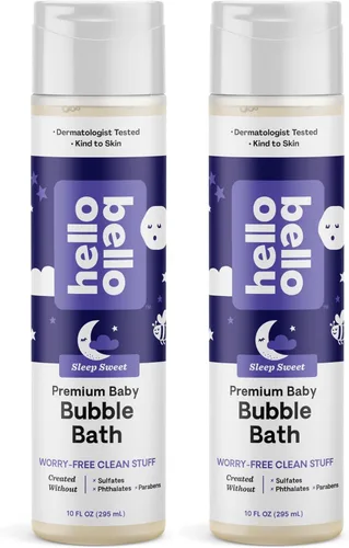 Miniatura 11 de Hello Bello Baño de burbujas para bebé, aroma suave de vainilla de coco, para bebés y niños, botella de 10 onzas