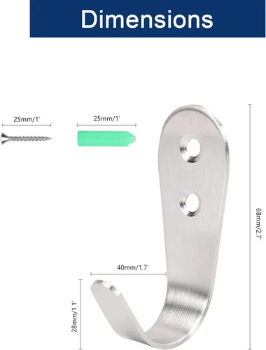 Miniatura 2 de NearMoon Ganchos para colgar abrigos para colgar abrigos, de acero inoxidable, resistentes al óxido, para colgar abrigos, toallas, sombreros, bolsas