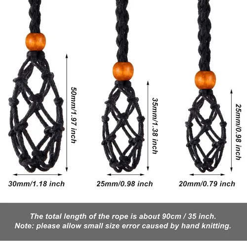 Miniatura 2 de Shappy 3 piezas de cordón de collar vacío soporte ajustable colgante de piedra colgante collar cordón para cristales DIY joyería pulsera accesorio
