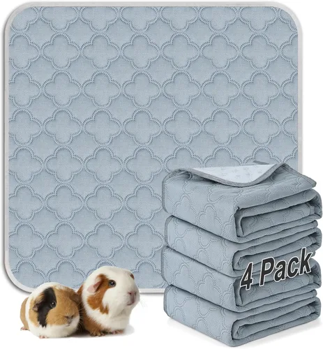 Miniatura 40 de FunFurry Forro lavable para jaula de conejillo de indias, paquete de 4 almohadillas reutilizables y lavables, ropa de cama impermeable