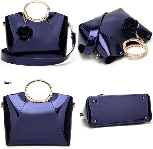 Miniatura 3 de ZiMing Bolsos de charol para mujer, con asa superior, elegante, bolso de noche, bolsos de hombro para mujer