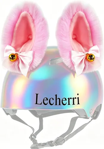 Miniatura 8 de Orejas de gato para casco, orejas de zorro con campana, accesorios para casco de campana, 2 unidades, diseño reutilizable (casco no incluido)