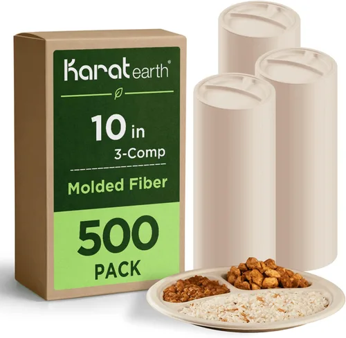 Miniatura 12 de Karat Earth Platos de papel desechables compostables de 6 pulgadas, paquete de 1000