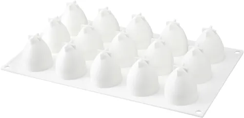 Miniatura 2 de Restaurantware - Molde de silicona para fresas de 15 cavidades, 1 molde de fresa listo para horno, flexible, congelable, blanco de silicona