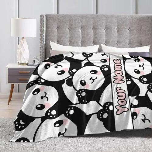 Miniatura 6 de Manta de panda para niños y niñas, con bonito diseño de panda impreso, manta para regazo de niños, silla, cálida y suave manta acogedora, 30 x 40