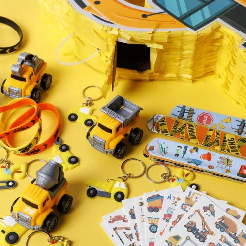 Miniatura 3 de Piñata de construcción Camión volquete piñata para niños Construcción Fiesta de cumpleaños Tractor Excavadora Coche con Vehículos Juguetes Pulseras