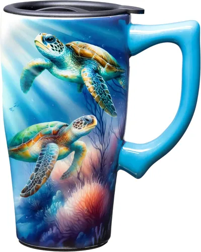 Miniatura 5 de Spoontiques - Tazas de viaje de cerámica - Taza Kokopelli - Bebidas frías o calientes - Regalo para los amantes del café
