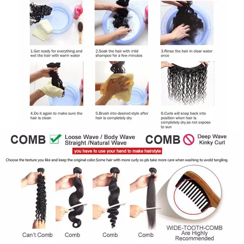 Miniatura 9 de Beauty Queen Paquetes de Cabello Humano Brasileño Ondulado - 3 Paquetes Cortos (10 12 14 Pulgadas) Grado 10A 100% Sin Procesar Tejido Extensiones