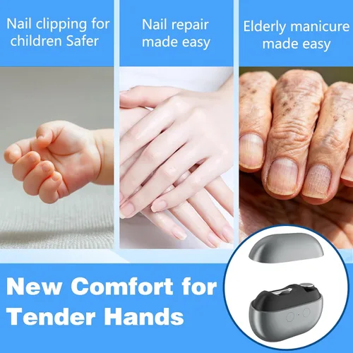 Miniatura 6 de Cortauñas inteligente Easy Clipper, nuevo cortauñas eléctrico 3 en 1 Easyclip para personas mayores, cortauñas automático con luz LED