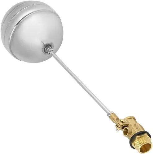 Miniatura 8 de Oumefar Válvula de flotador de latón DN15 G1/2 Rosca macho Bola de flotador de acero inoxidable Interruptor sensor de agua para tanque de agua