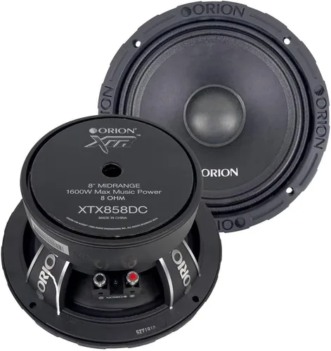 ORION XTR XTX858DC - Altavoces con tapa antipolvo de alta eficiencia de 8 pulgadas de rango medio, 1600 W de potencia máxima, 400 W RMS, 8 ohmios,