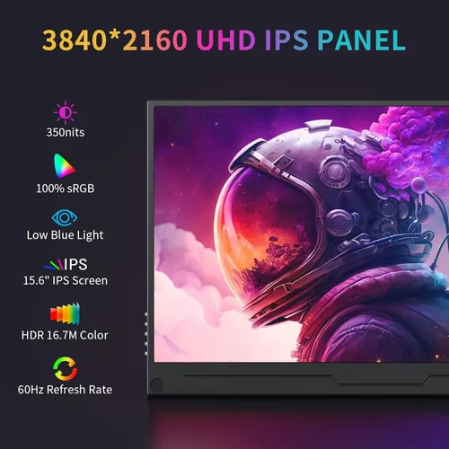 Miniatura 2 de MAGICRAVEN Monitor portátil, extensor de pantalla USB-C y HDMI, segunda pantalla para consola con altavoces integrados, funciona con PS5, Xbox