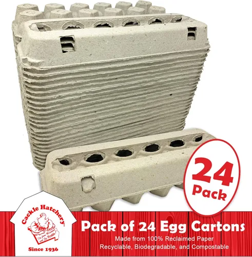 Miniatura 4 de Cackle Hatchery Cartones de huevos de pulpa de papel ventilados con capacidad para 1 docena de huevos de gallina (paquete de 24)