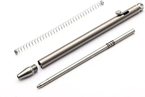 Miniatura 3 de Mini Titanium Creative Signature Pen Bolt Action Pen Cool Llavero Accesorios Gadgets útiles Herramienta al aire libre (gris)