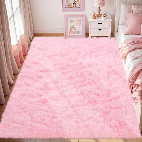 Miniatura 43 de Alfombra de Área 8x10 para Sala de Estar: Alfombras Shag Gris Claro Ultra Suaves y Esponjosas, Alfombra Grande Difusa de Felpa