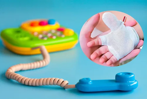 Miniatura 2 de Guantes de succión de pulgar para niños, guantes protectores de succión de pulgar para bebés, protector de parada para chupar los dedos (L)