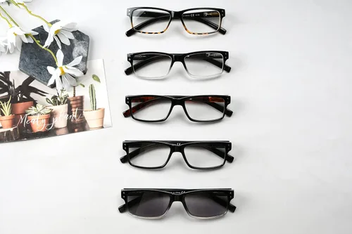 Miniatura 6 de Eyekepper Paquete de 5 lentes de lectura para hombre, incluye lentes de sol de lectura, lectores clásicos +1.50 5 Pares Mixtos