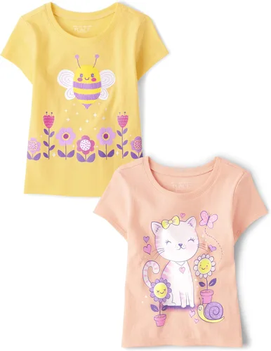Miniatura 28 de The Children's Place Camisetas estampadas de manga corta para bebés y niñas pequeñas, con diseño de unicornios y mariposas, a la moda, paquete de 3