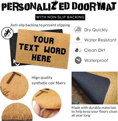 Miniatura 3 de Tapete personalizado para puerta delantera, patio, entrada, monograma, regalo para inauguración de la casa, bodas, aniversarios, plantilla de diseño