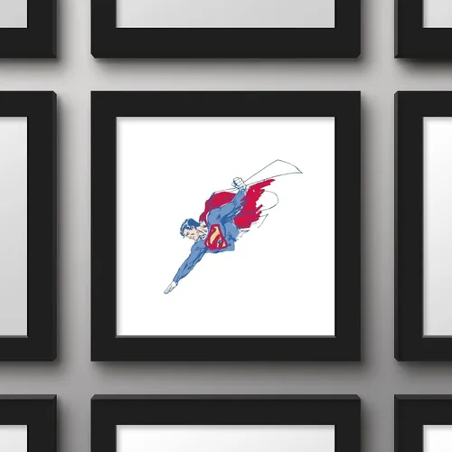 Miniatura 2 de Trends International Gallery Pops DC Comics Superman - Póster de pared de boceto de torso, 12 x 12 pulgadas, versión enmarcada en negro