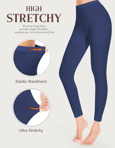 Miniatura 5 de YADIFEN Conjunto de ropa interior térmica para mujer, pantalones largos para mujer, capa base con forro polar, ropa interior larga, parte superior