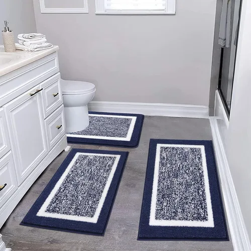 Miniatura 16 de Pauwer Juego de baño, alfombras de baño antideslizantes, alfombras de ducha absorbentes para suelo de baño, bañera y ducha, color azul aguamarina